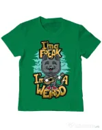 Tricou ADLER copil I am a freak Verde mediu