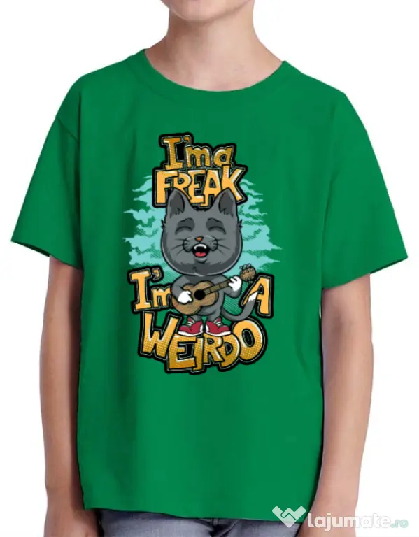 Tricou ADLER copil I am a freak Verde mediu