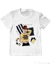 Tricou ADLER copil I am not a morning person Alb