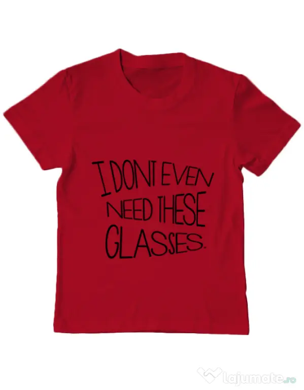 Tricou ADLER copil I dont need glasses Rosu