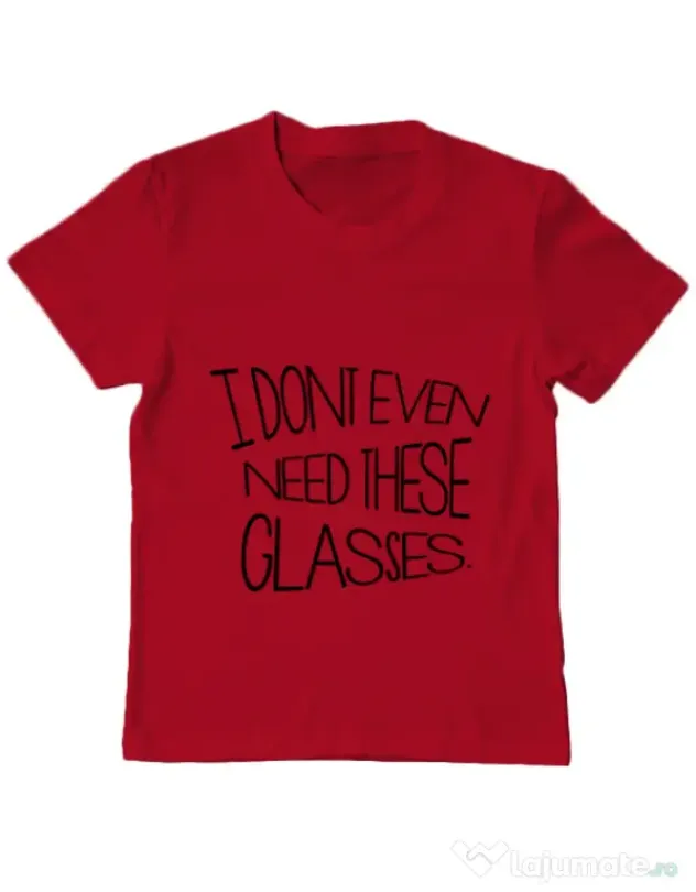 Tricou ADLER copil I dont need glasses Rosu