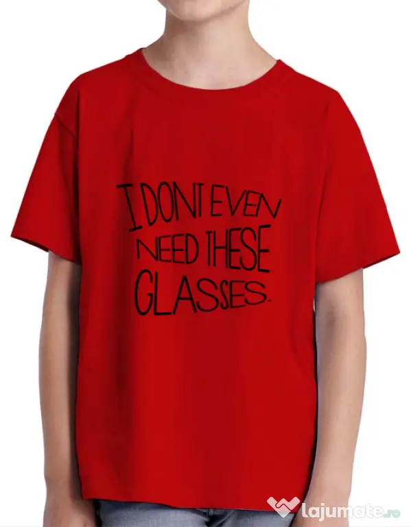 Tricou ADLER copil I dont need glasses Rosu