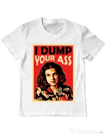 Tricou ADLER copil I dump your ass Alb