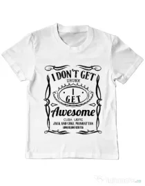 Tricou ADLER copil I get awesome Alb