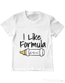 Tricou ADLER copil I like formula Alb