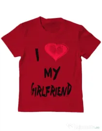 Tricou ADLER copil I love my girlfriend Rosu
