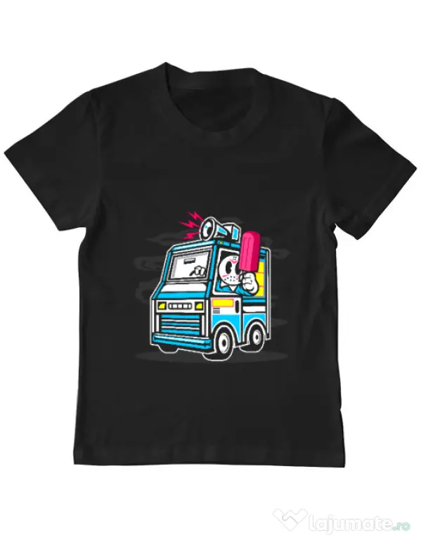Tricou ADLER copil Ice Cream Truck Negru