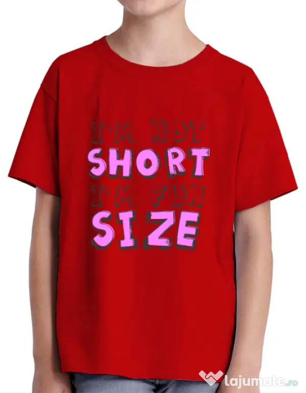Tricou ADLER copil I'm not short Rosu