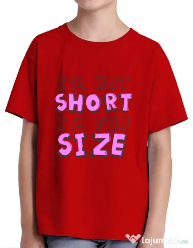 Tricou ADLER copil I'm not short Rosu