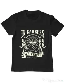 Tricou ADLER copil In Barbers We Trust Negru