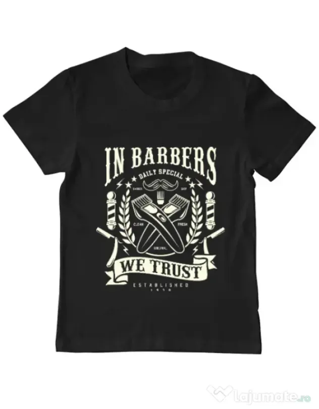 Tricou ADLER copil In Barbers We Trust Negru