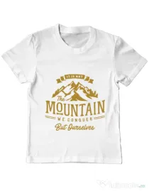Tricou ADLER copil Its not the mountain we conquer Alb