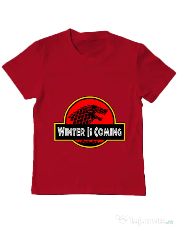 Tricou ADLER copil Jurassic winter Rosu