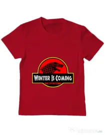 Tricou ADLER copil Jurassic winter Rosu
