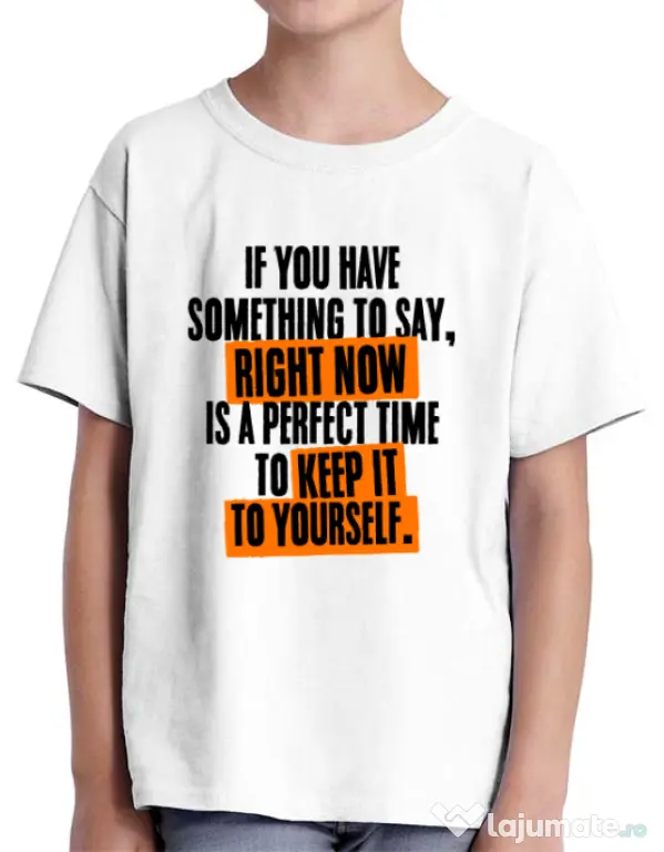 Tricou ADLER copil Keep it to yourself Alb
