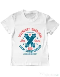 Tricou ADLER copil Legendary Longboard Alb
