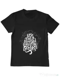 Tricou ADLER copil Let's find beautiful place to get lost Negru
