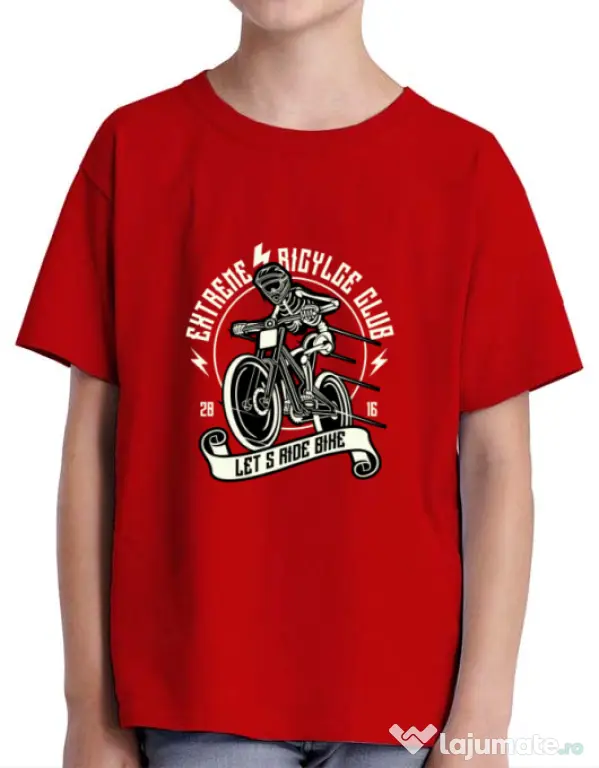 Tricou ADLER copil Lets Ride Bike Rosu