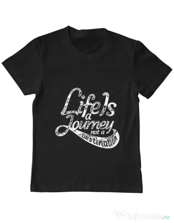 Tricou ADLER copil Life Is A Journey Negru