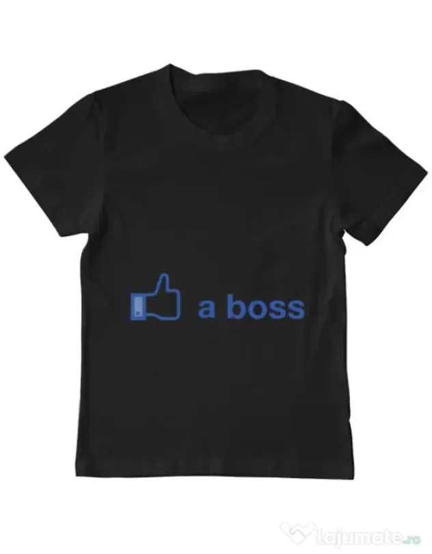 Tricou ADLER copil Like a boss Facebook Negru