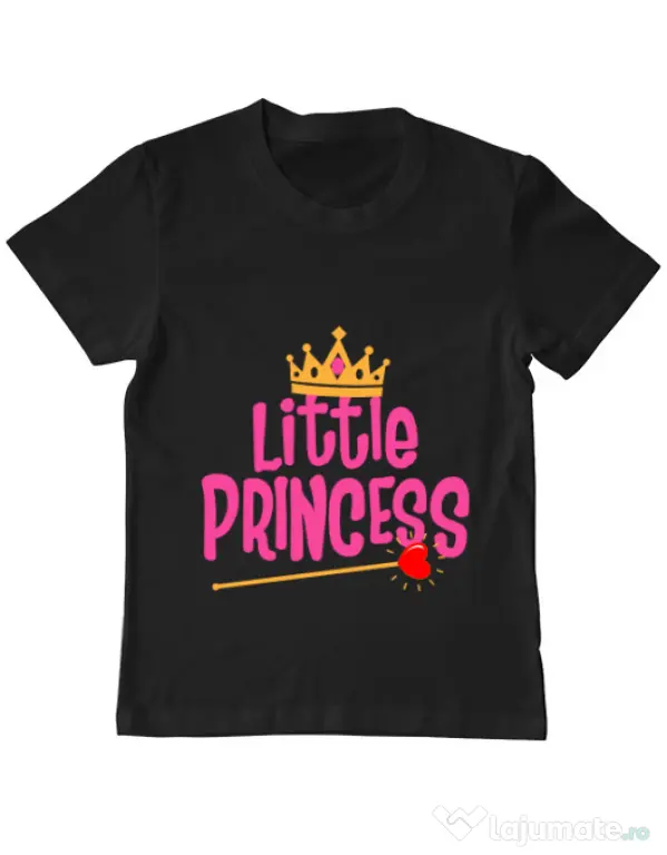 Tricou ADLER copil Little Princess Negru
