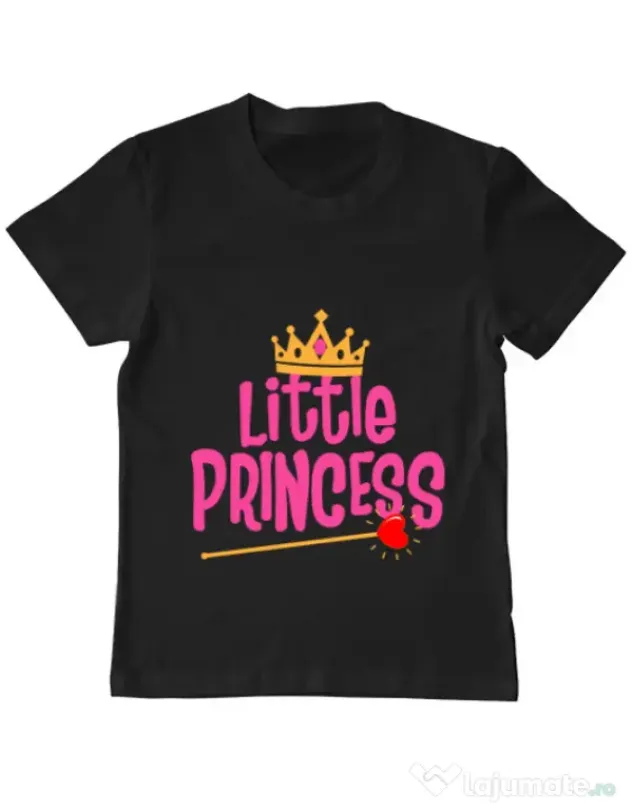 Tricou ADLER copil Little Princess Negru