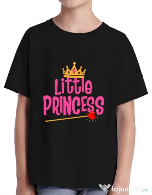 Tricou ADLER copil Little Princess Negru