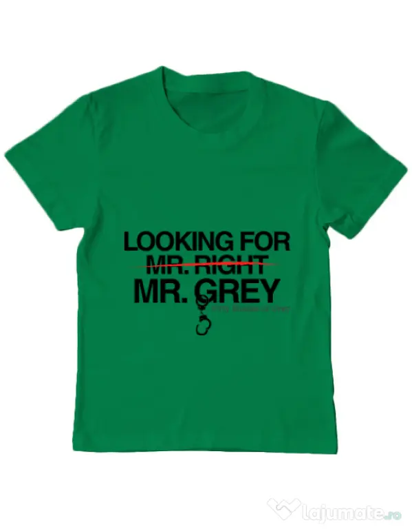 Tricou ADLER copil Looking for Mr Grey Verde mediu