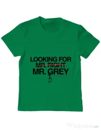 Tricou ADLER copil Looking for Mr Grey Verde mediu