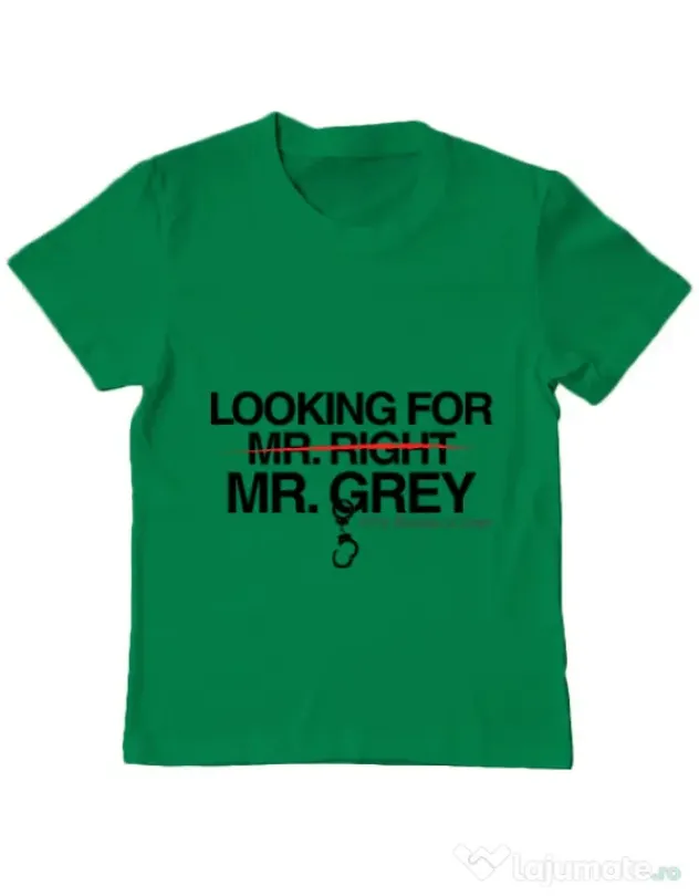 Tricou ADLER copil Looking for Mr Grey Verde mediu