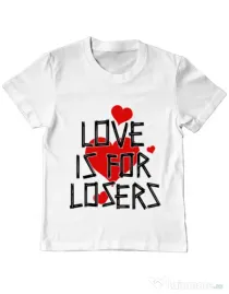 Tricou ADLER copil Love is for losers Alb