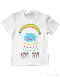 Tricou ADLER copil Love rain Alb