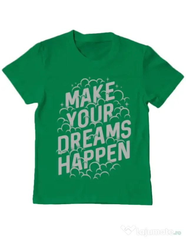Tricou ADLER copil Make your dreams happen Verde mediu