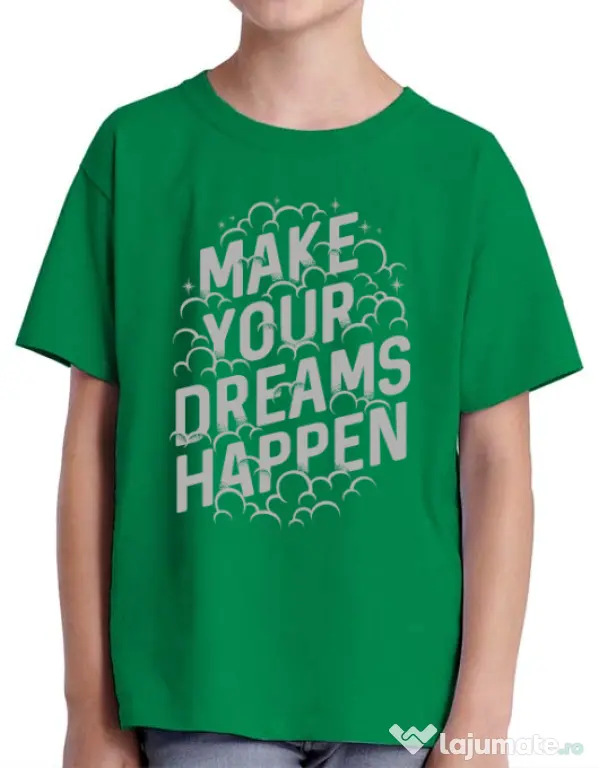 Tricou ADLER copil Make your dreams happen Verde mediu