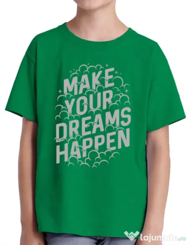 Tricou ADLER copil Make your dreams happen Verde mediu