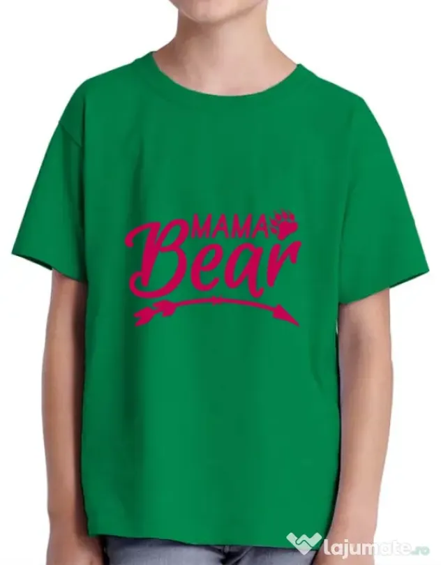 Tricou ADLER copil Mama bear Verde mediu