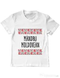 Tricou ADLER copil Mandru moldovean Alb