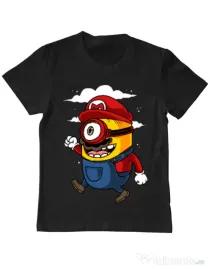 Tricou ADLER copil Mario minion Negru