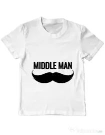 Tricou ADLER copil Middle man Alb