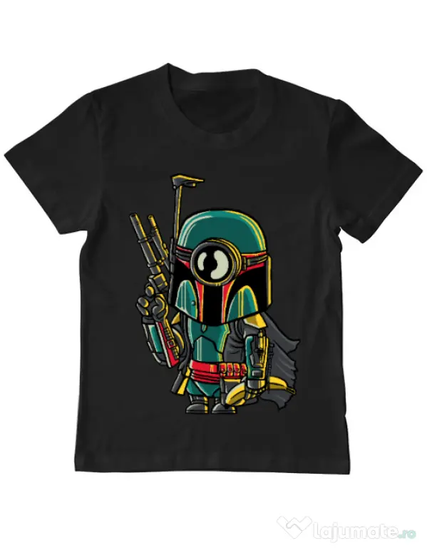Tricou ADLER copil Minion Boba Fett Negru