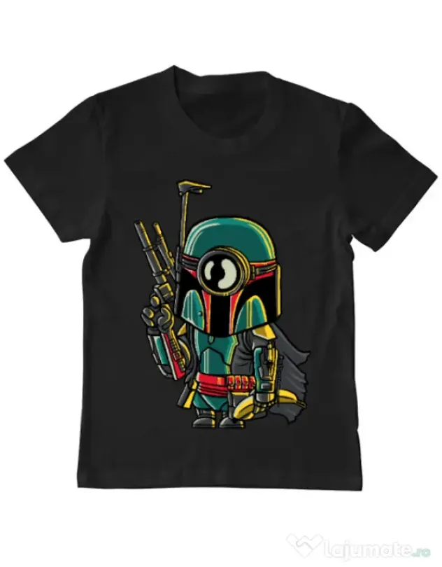 Tricou ADLER copil Minion Boba Fett Negru