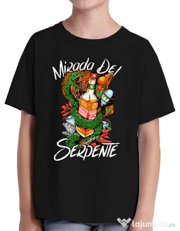 Tricou ADLER copil Mirada Del Serpiente Negru