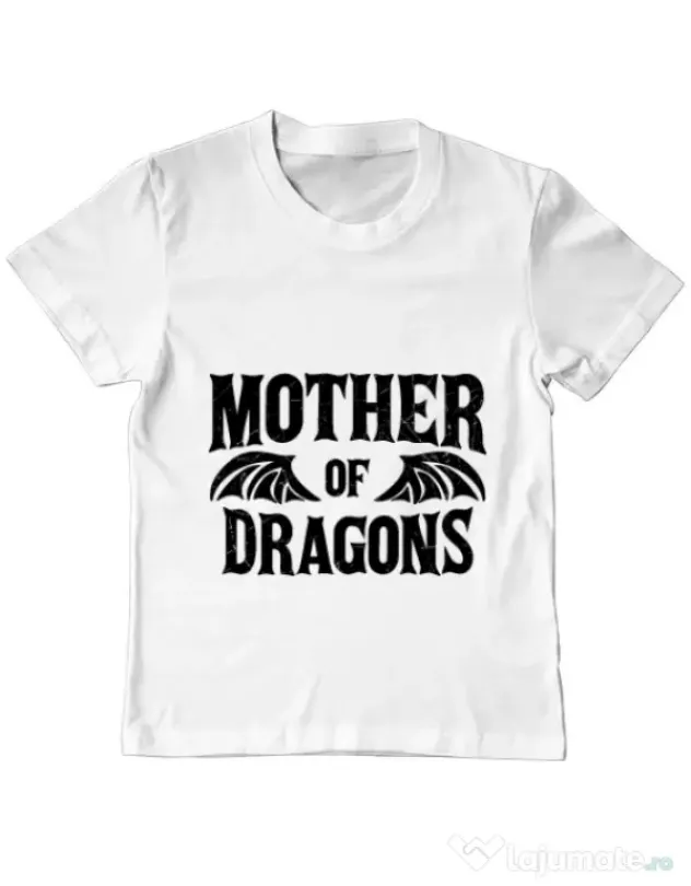Tricou ADLER copil Mother of dragons 2 Alb
