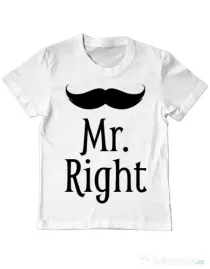 Tricou ADLER copil Mr. right Alb