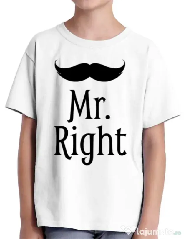 Tricou ADLER copil Mr. right Alb