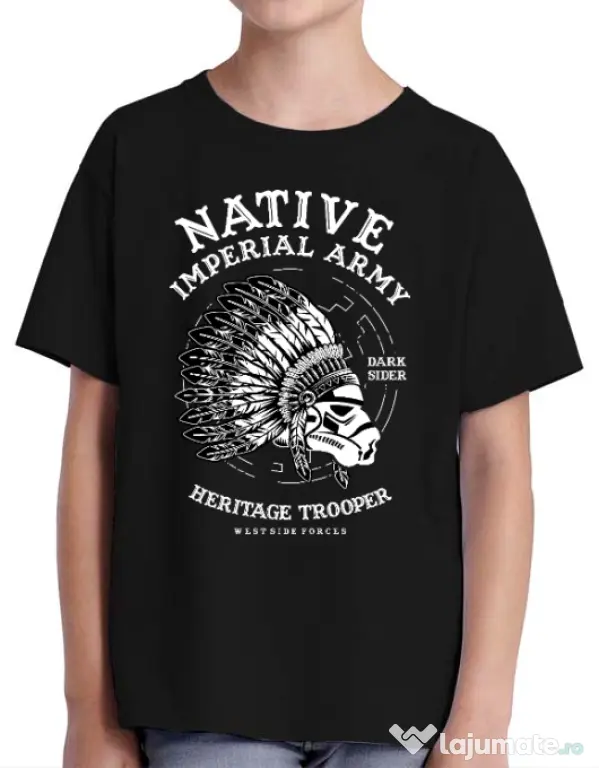 Tricou ADLER copil Native Trooper Negru