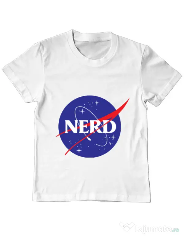 Tricou ADLER copil Nerd Alb