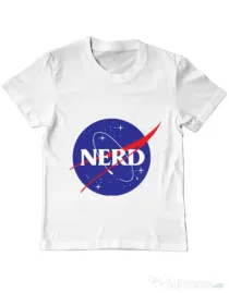 Tricou ADLER copil Nerd Alb