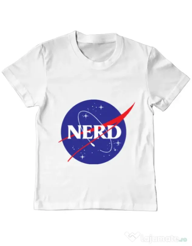 Tricou ADLER copil Nerd Alb