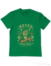 Tricou ADLER copil Never Give Up Verde mediu